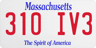 MA license plate 310IV3