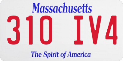 MA license plate 310IV4