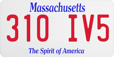 MA license plate 310IV5