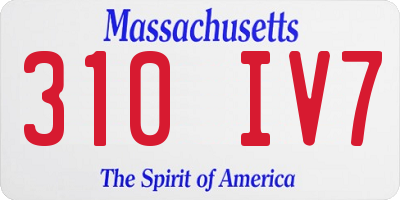 MA license plate 310IV7