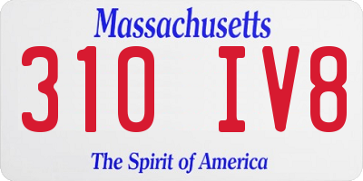 MA license plate 310IV8