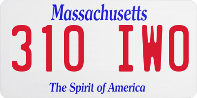 MA license plate 310IW0