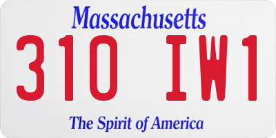 MA license plate 310IW1