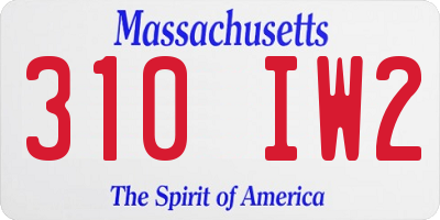 MA license plate 310IW2