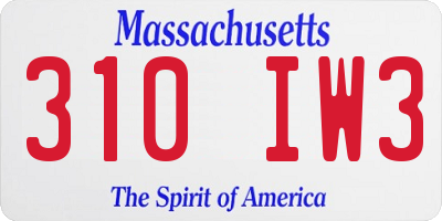 MA license plate 310IW3