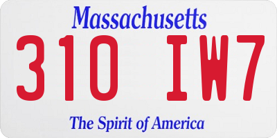 MA license plate 310IW7