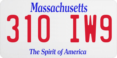 MA license plate 310IW9