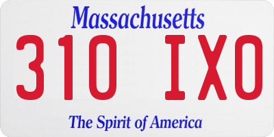 MA license plate 310IX0