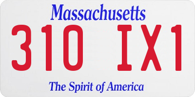MA license plate 310IX1