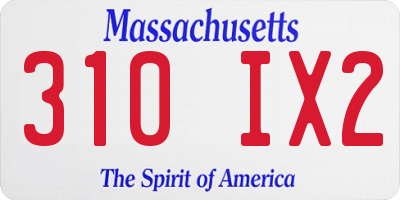 MA license plate 310IX2