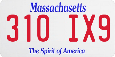 MA license plate 310IX9