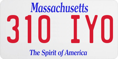 MA license plate 310IY0