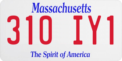 MA license plate 310IY1