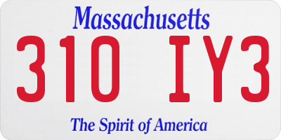 MA license plate 310IY3