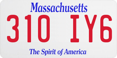 MA license plate 310IY6