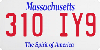 MA license plate 310IY9