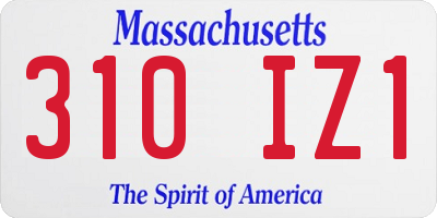 MA license plate 310IZ1