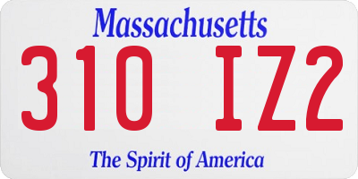 MA license plate 310IZ2