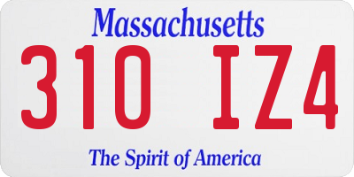 MA license plate 310IZ4