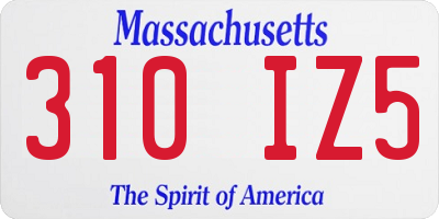 MA license plate 310IZ5