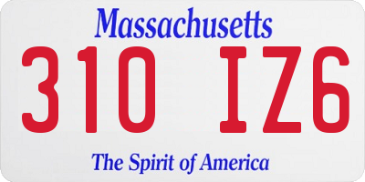 MA license plate 310IZ6
