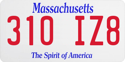 MA license plate 310IZ8