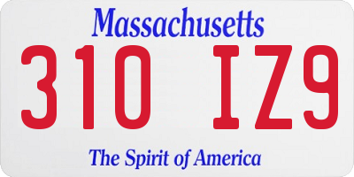 MA license plate 310IZ9