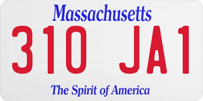 MA license plate 310JA1