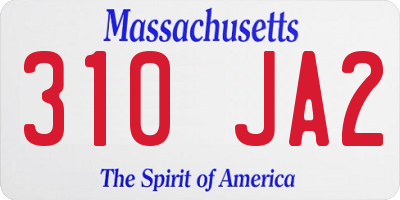 MA license plate 310JA2