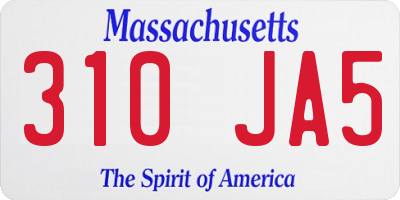 MA license plate 310JA5