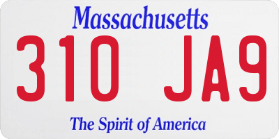 MA license plate 310JA9
