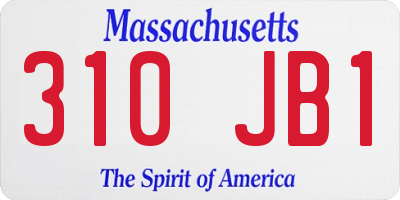 MA license plate 310JB1