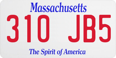 MA license plate 310JB5