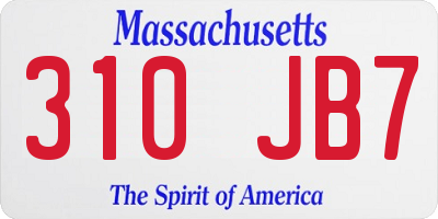 MA license plate 310JB7