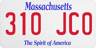 MA license plate 310JC0