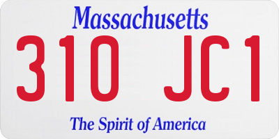 MA license plate 310JC1