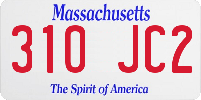 MA license plate 310JC2