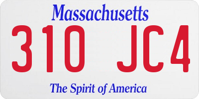 MA license plate 310JC4