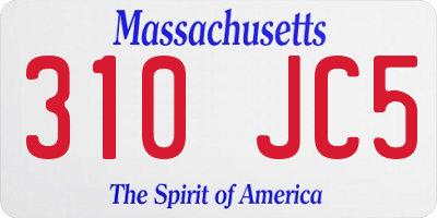 MA license plate 310JC5