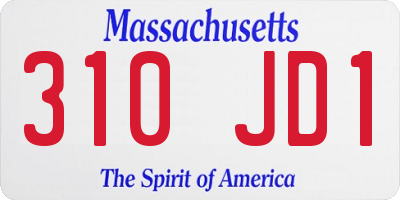 MA license plate 310JD1