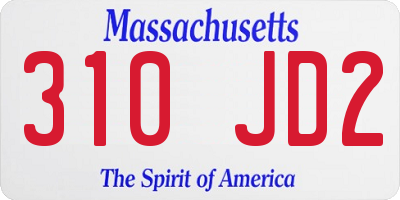 MA license plate 310JD2