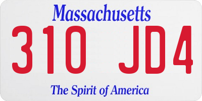 MA license plate 310JD4