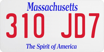 MA license plate 310JD7