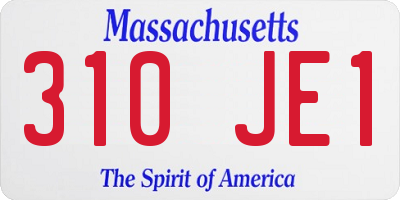 MA license plate 310JE1