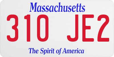 MA license plate 310JE2