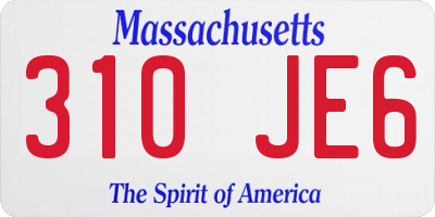 MA license plate 310JE6