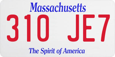 MA license plate 310JE7