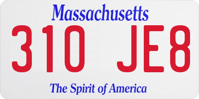 MA license plate 310JE8