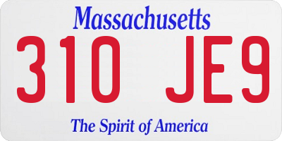 MA license plate 310JE9