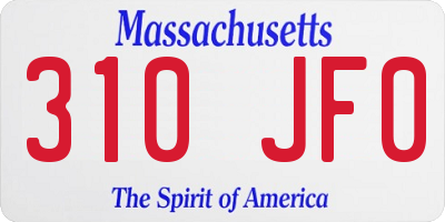 MA license plate 310JF0